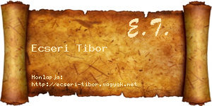 Ecseri Tibor névjegykártya