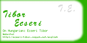 tibor ecseri business card